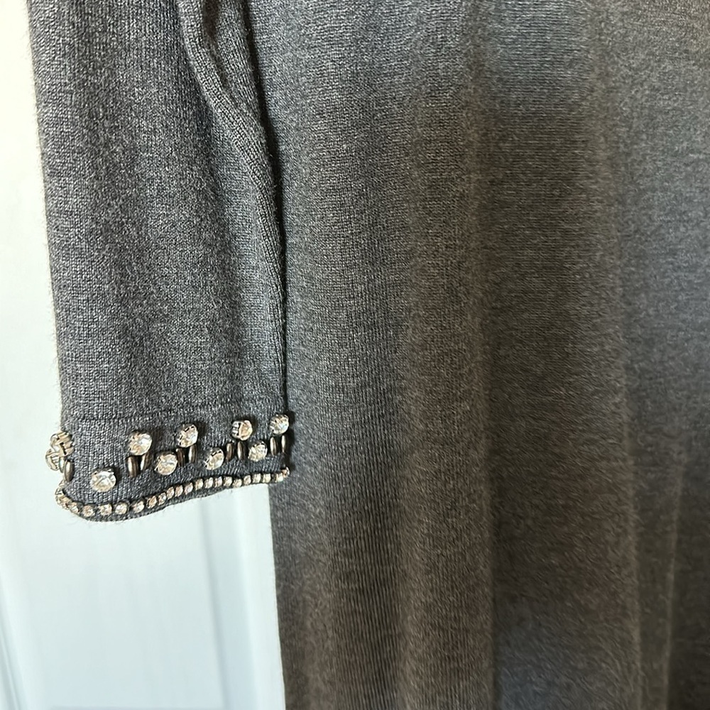 Nwt Boat Neck Knit Top Sweater Crystals Jeweled Baubles Knit Top NEW RET$99 - Picture 11 of 12